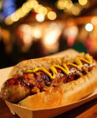 Hot dog with mustard